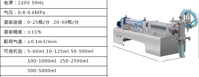 小型液體定量灌裝機技術(shù)參數：